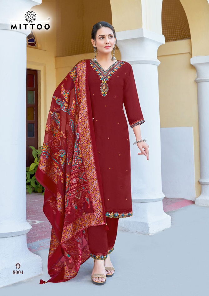 Vivah By Mittoo Viscose Embroidery Kurti With Bottom Dupatta Wholesale Shop In Surat